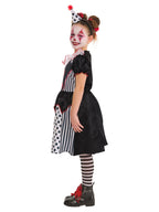 Kids Monochrome Clown Dress Costume