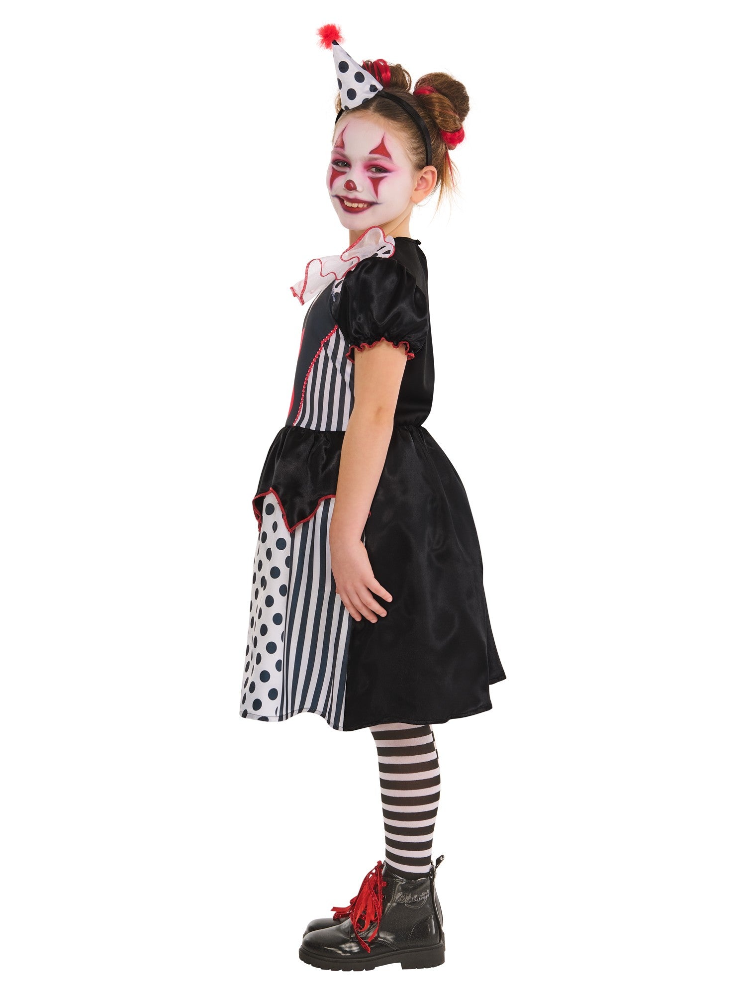 Kids Monochrome Clown Dress Costume