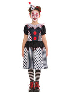 Kids Monochrome Clown Dress Costume