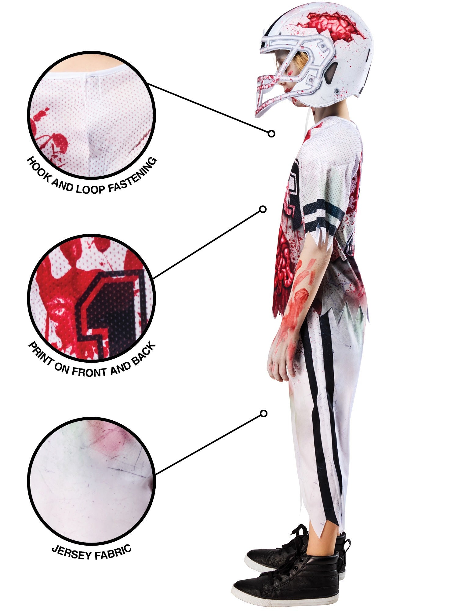 Zombie American Footballer Kids Costume