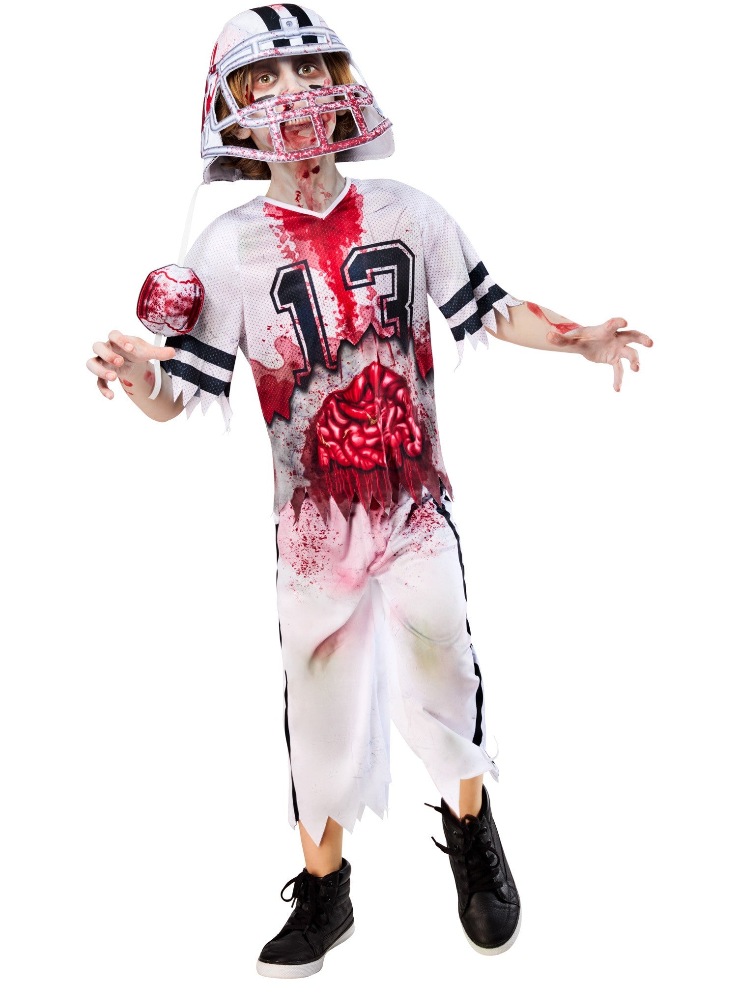 Zombie American Footballer Kids Costume