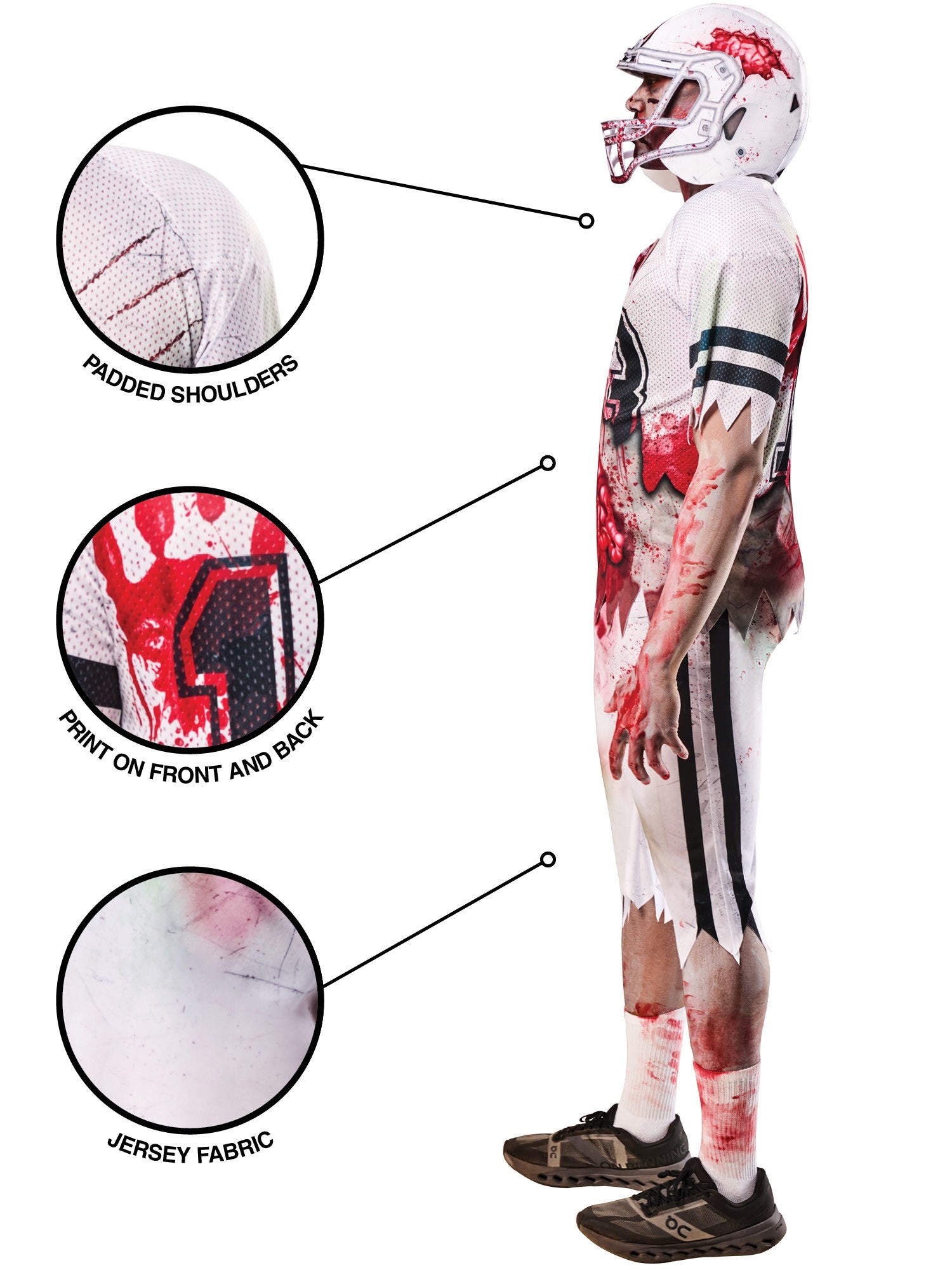Zombie American Footballer Adult Costume