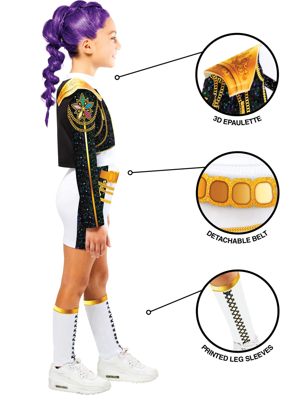 Rumi Golden Hybrid Demon Hunters Kids Costume