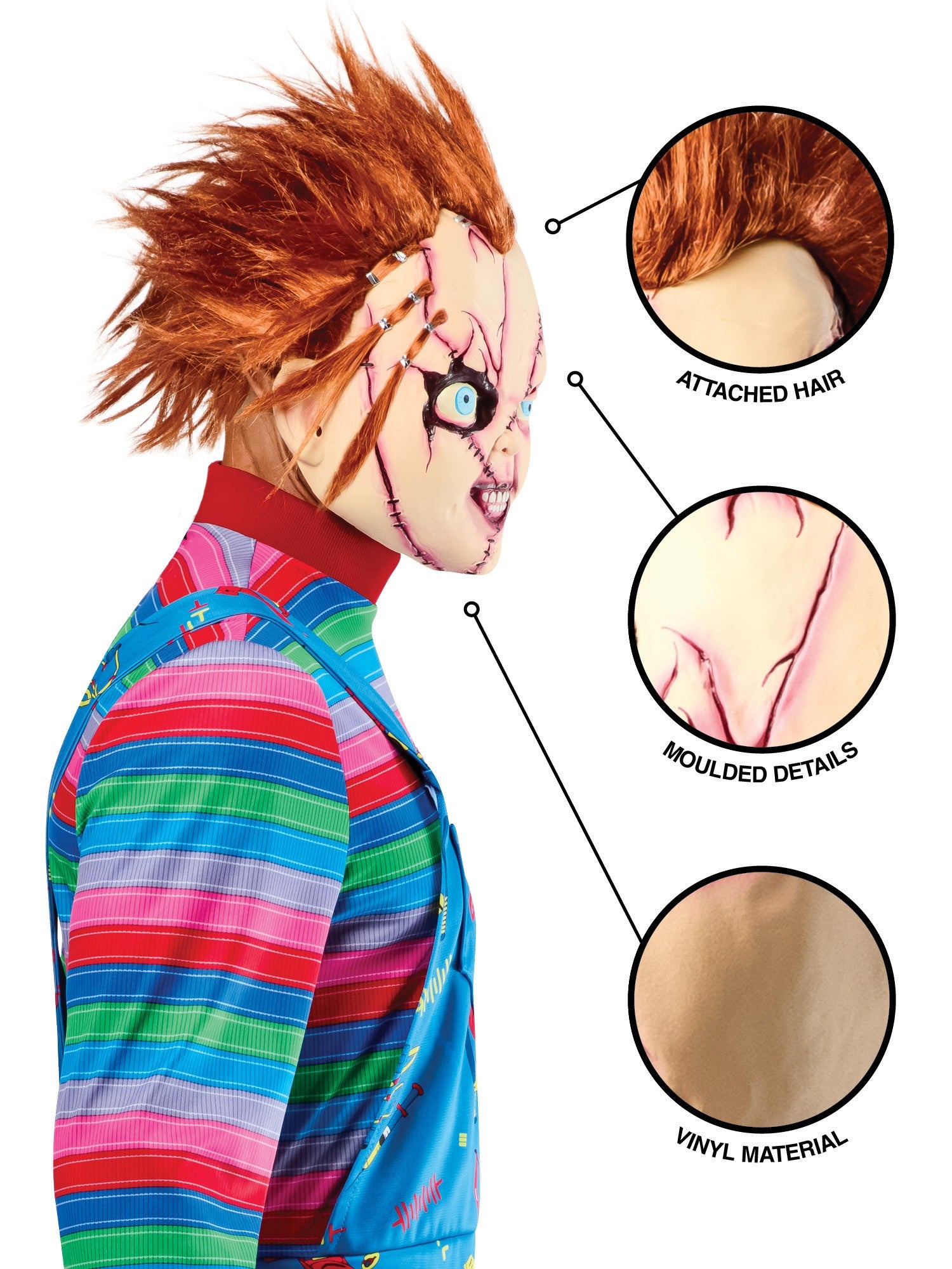 Chucky Stitched Up Adult Mask