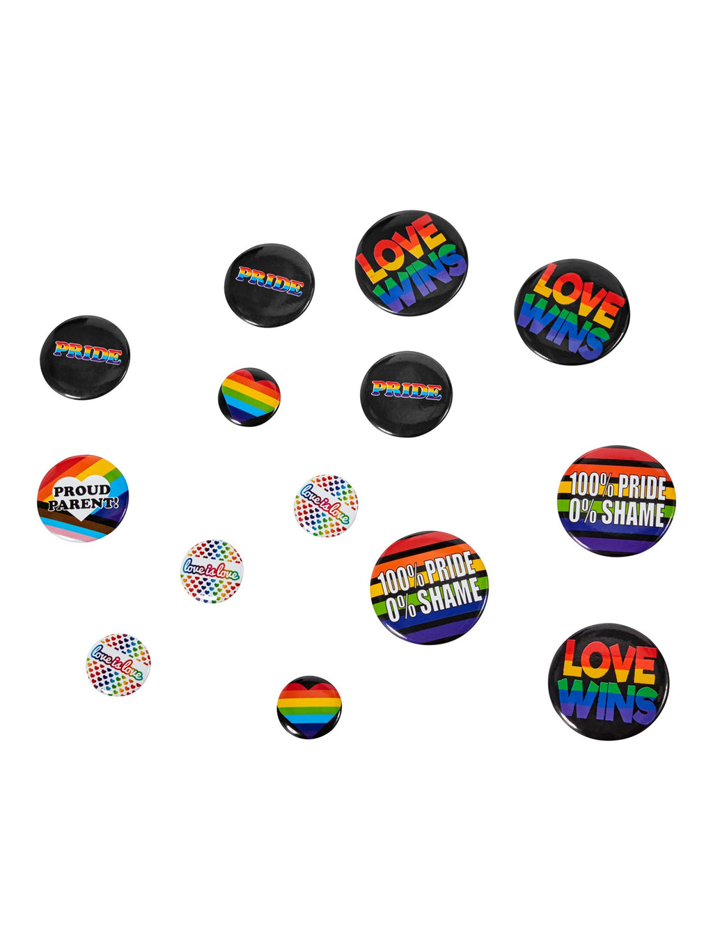 Rainbow Badges pack of 24