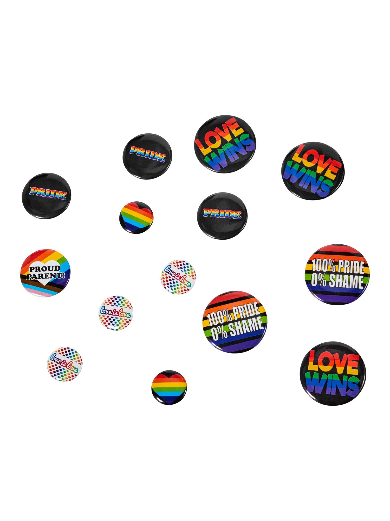 Rainbow Badges pack of 24