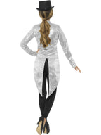 Sequin Tailcoat Jacket, Ladies, Silver
