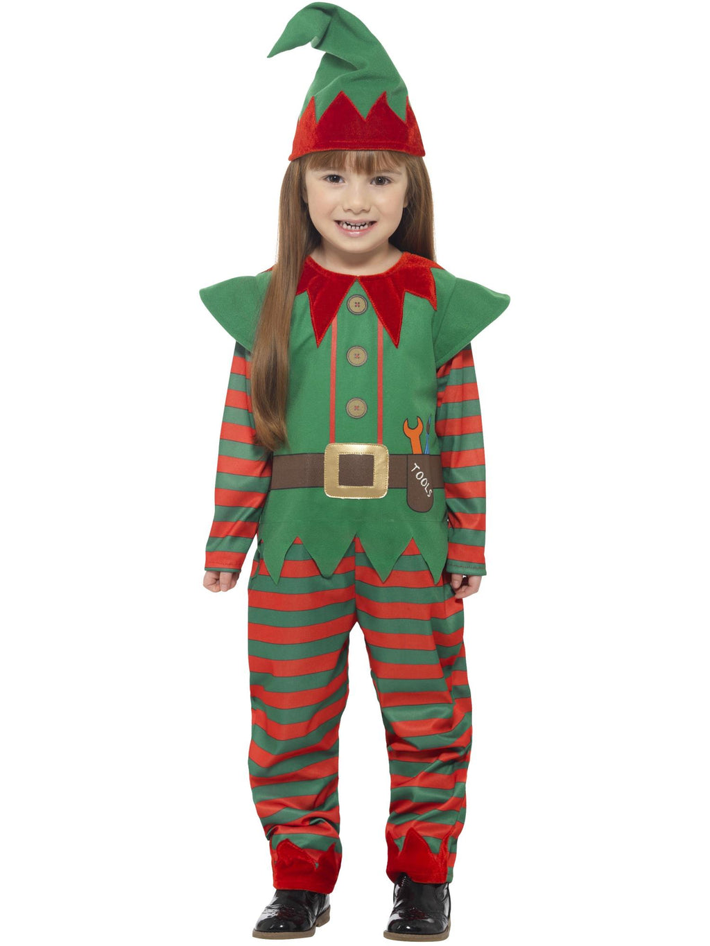 Elf Toddler Costume, Red & Green