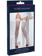Fishnet Hold-Ups, White, Lace Tops