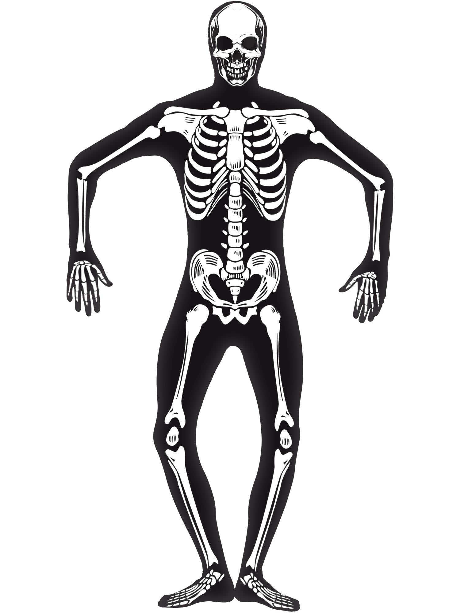 Skeleton Second Skin Costume, Black