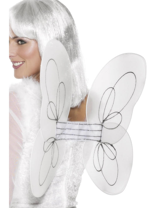 Angel Glitter Wings, White and Silver