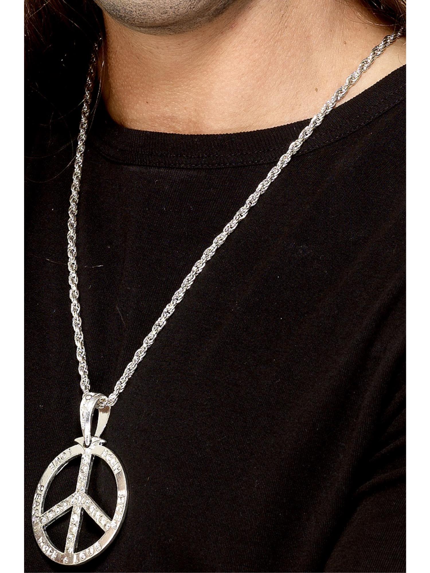 60s Peace Sign Hippie Medallion