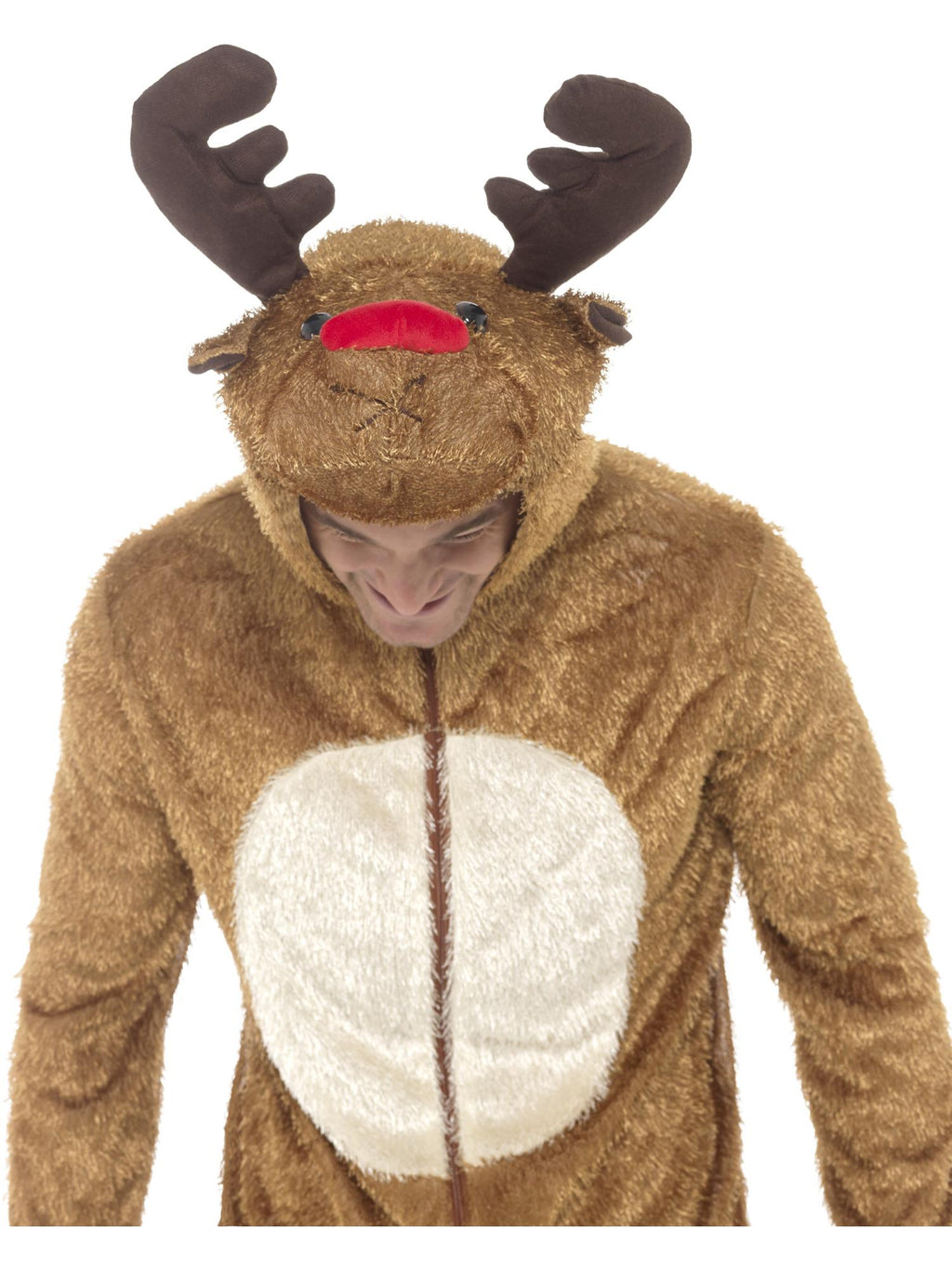 Reindeer Costume, Brown, with Hooded Jumpsuit
