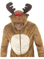 Reindeer Costume, Brown, with Hooded Jumpsuit