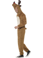 Reindeer Costume, Brown, with Hooded Jumpsuit