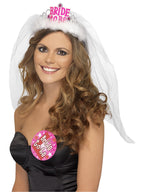 Bride to Be Tiara with Veil, White