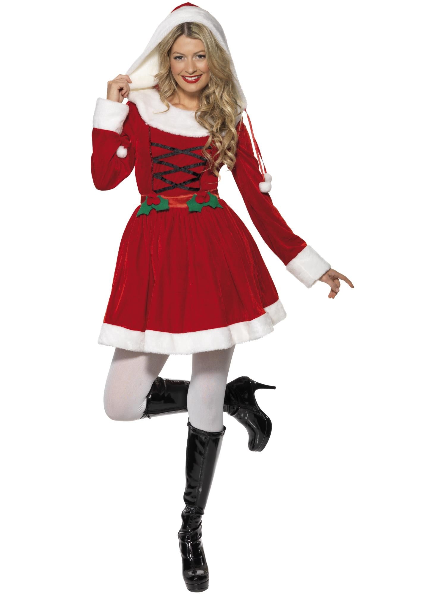 Miss Santa Costume, with Hood