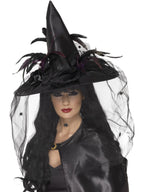 Witch Hat, Feathers & Netting