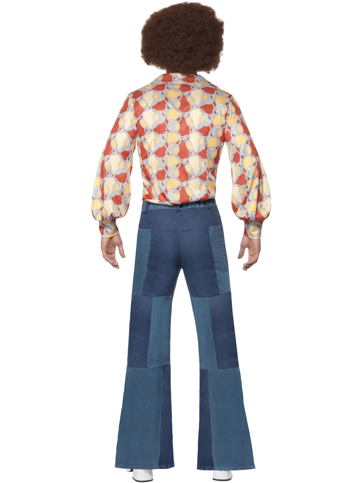 Men's Patchwork Flares, Denim Look