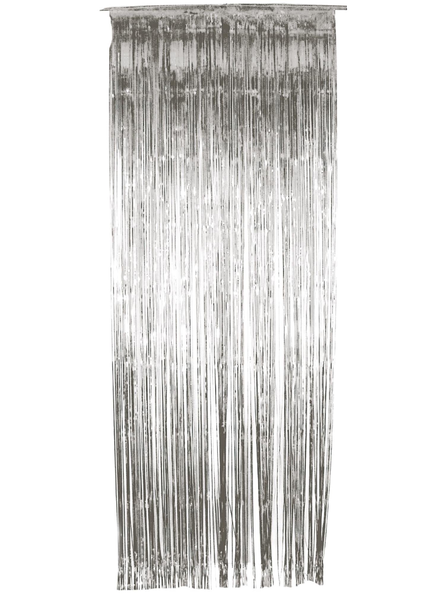 Shimmer Curtain, Silver, Metallic