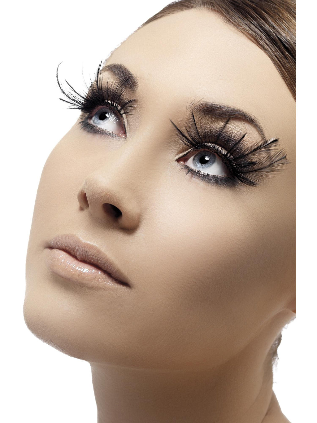 Eyelashes, Black, with Feather Plumes