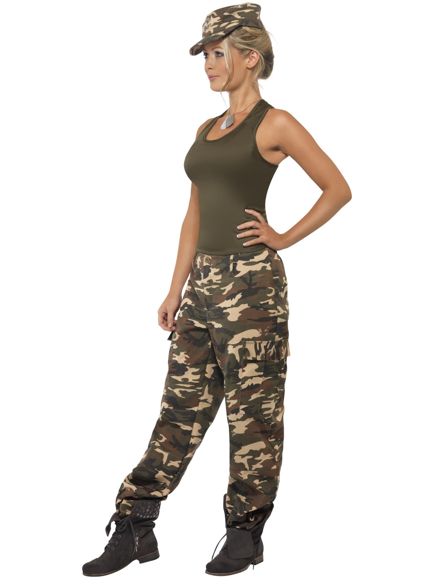 Khaki Camo Deluxe Costume, Female