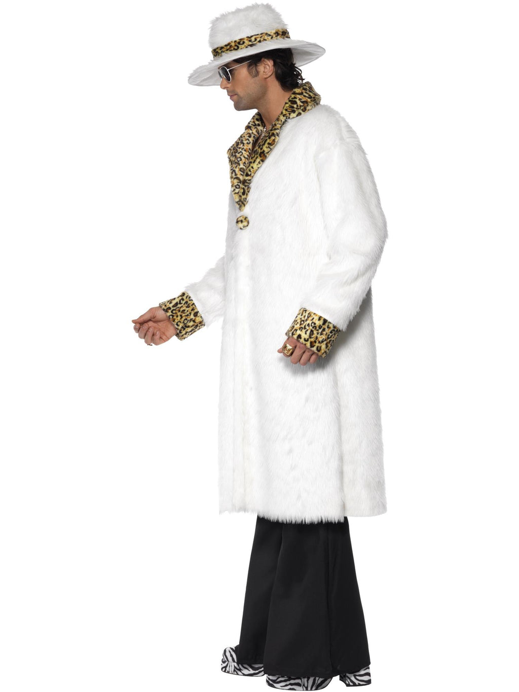 Pimp Costume, White and Leopard Skin