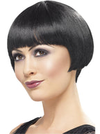 20s Flapper Bob Wig, Short, Black