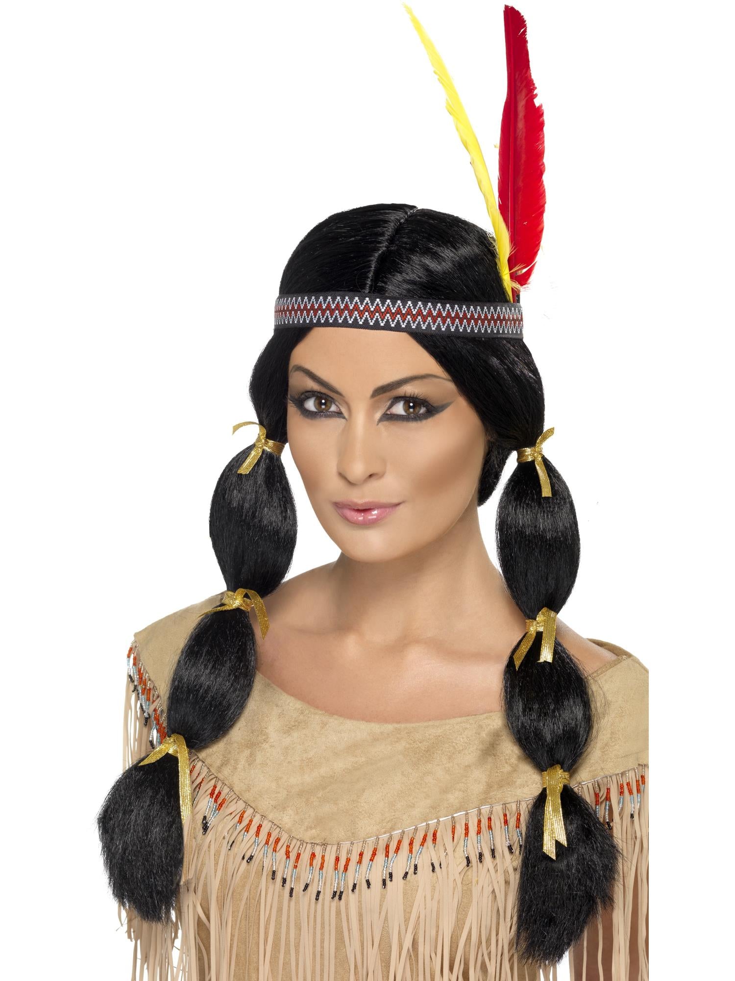 Native American Inspired Wig, with Pigtails