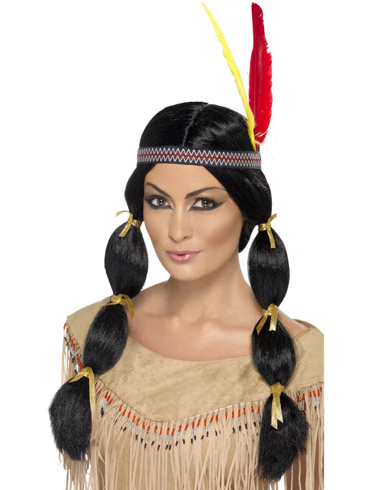 Native American Inspired Wig, with Pigtails