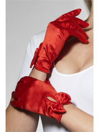 Gloves, Short, Red, with Bow