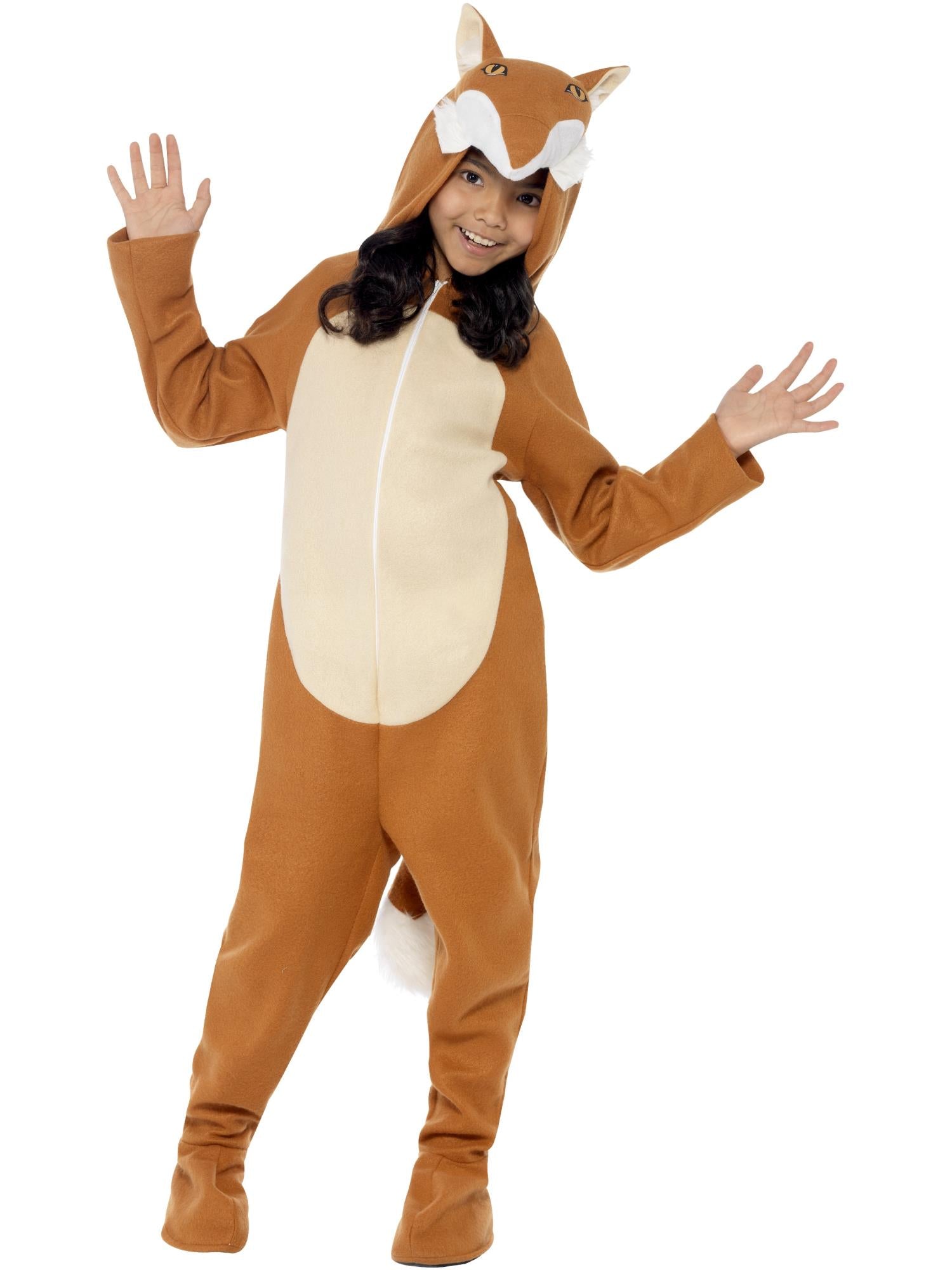 Fox Costume, Orange, with Hooded All in One & Tail