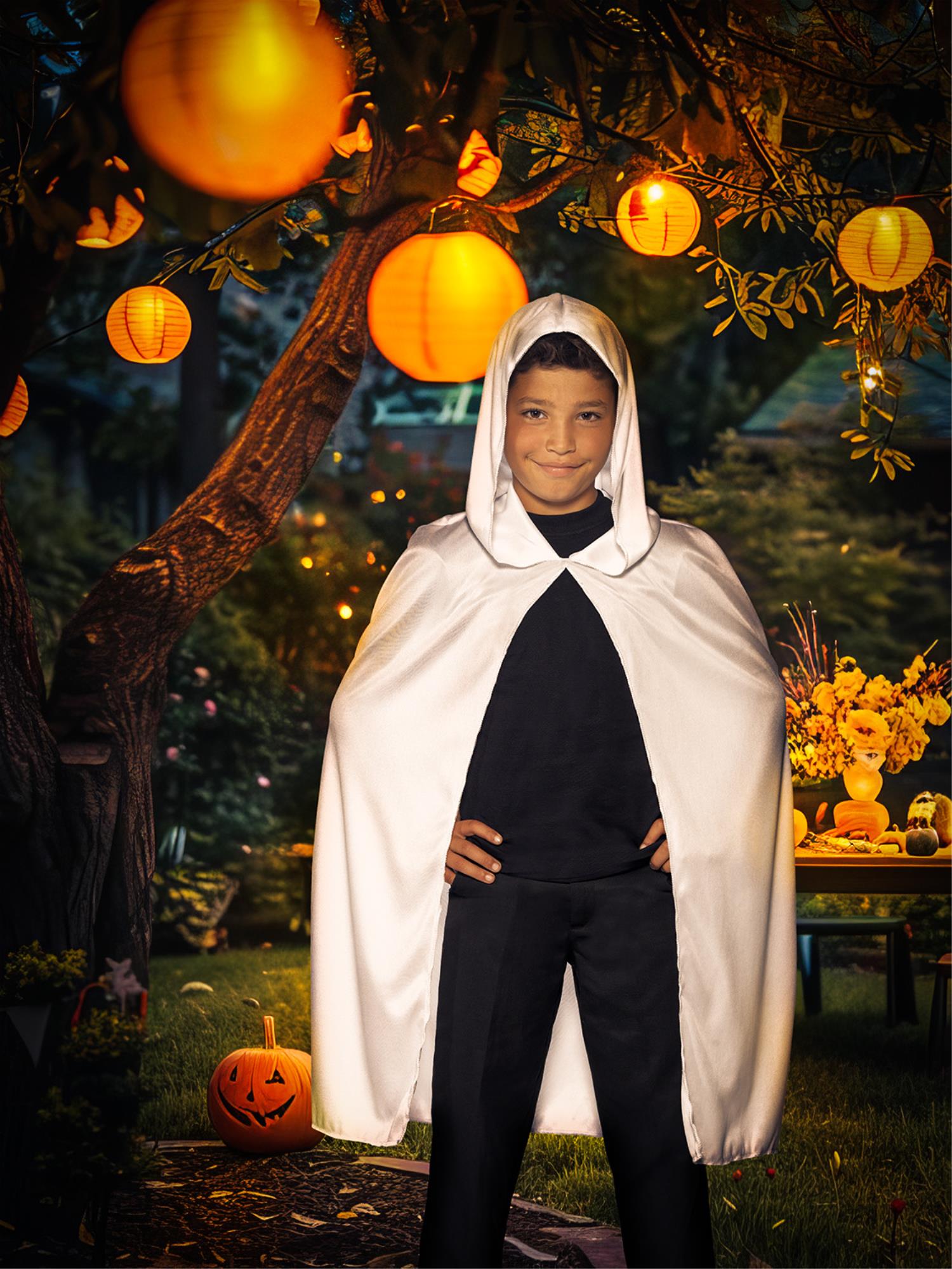 Hooded Cape, White