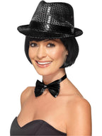 Sequin Trilby Hat, Black