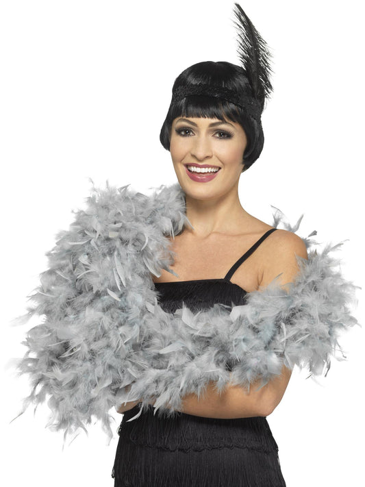 Deluxe Feather Boa, Silver