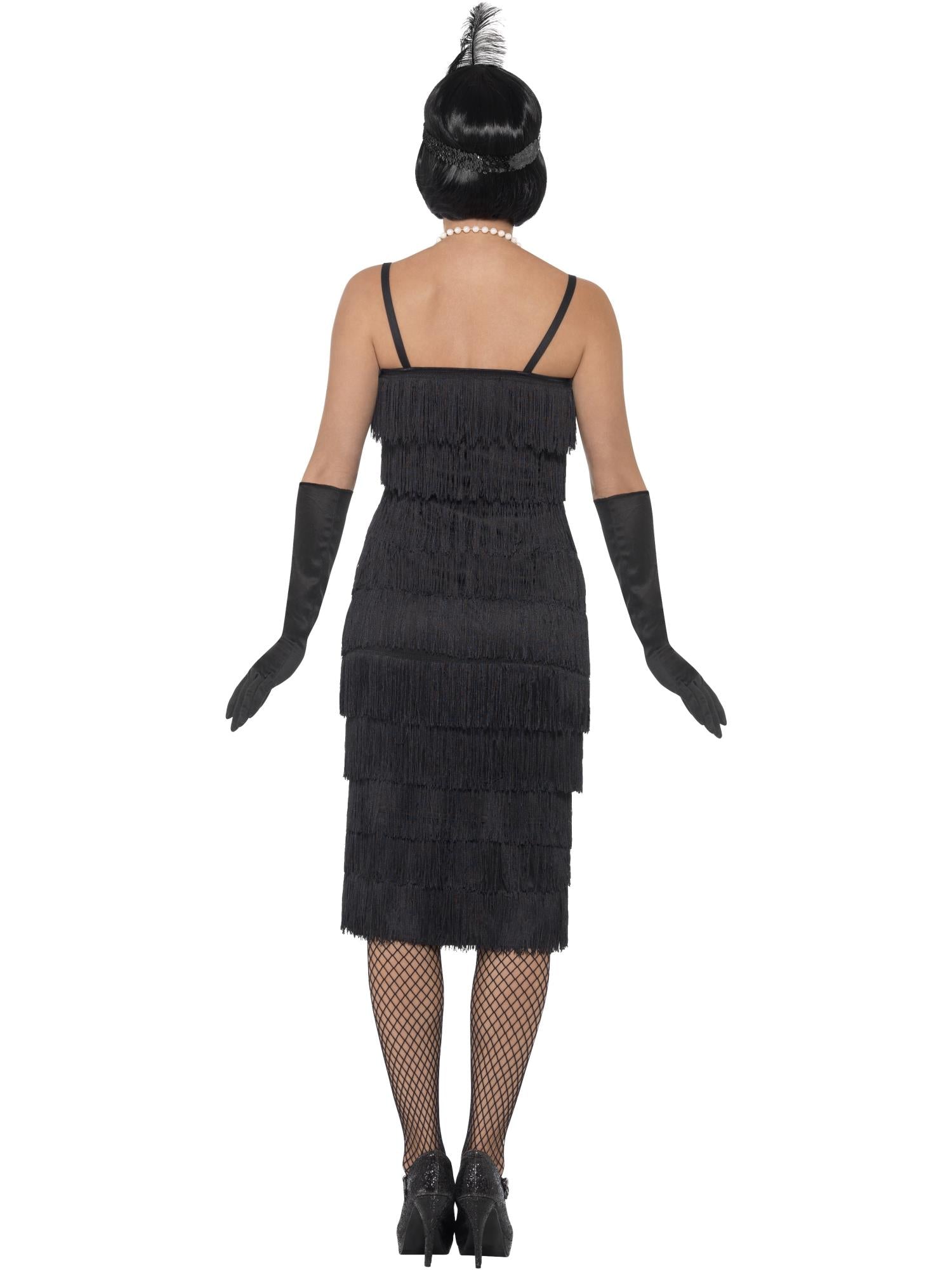 Flapper Costume, Black, with Long Dress