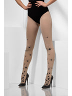 Opaque Tights with Spiders, Nude & Black