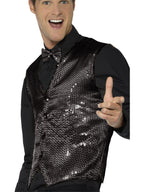 Sequin Waistcoat, Black