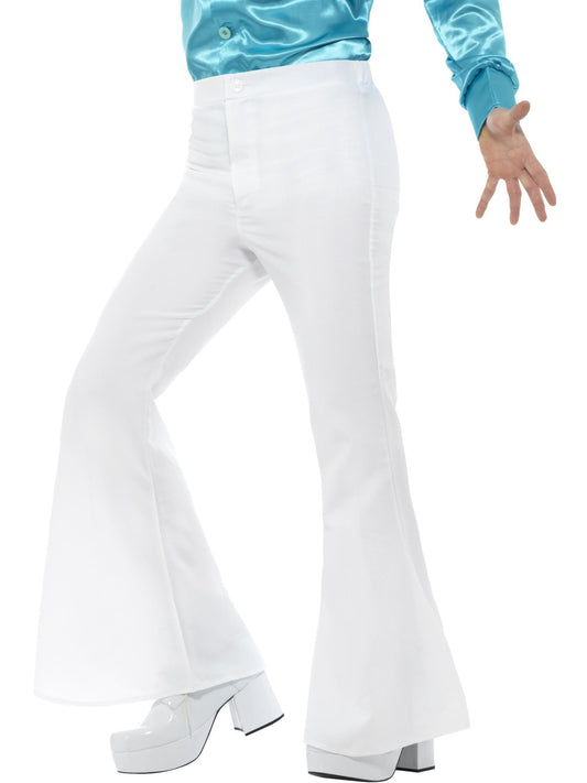 Flared Trousers, Mens, White