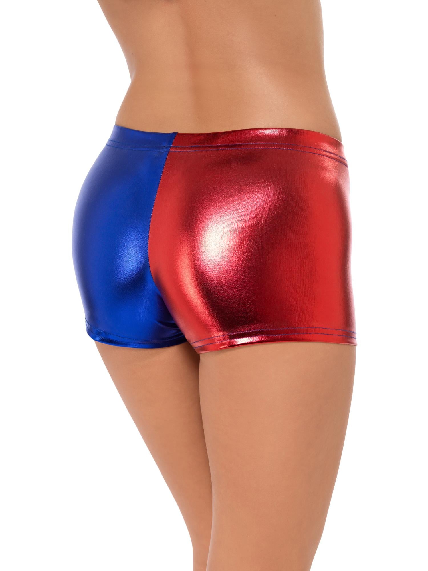 Fever Miss Jester Whiplash Shorts, Red & Blue