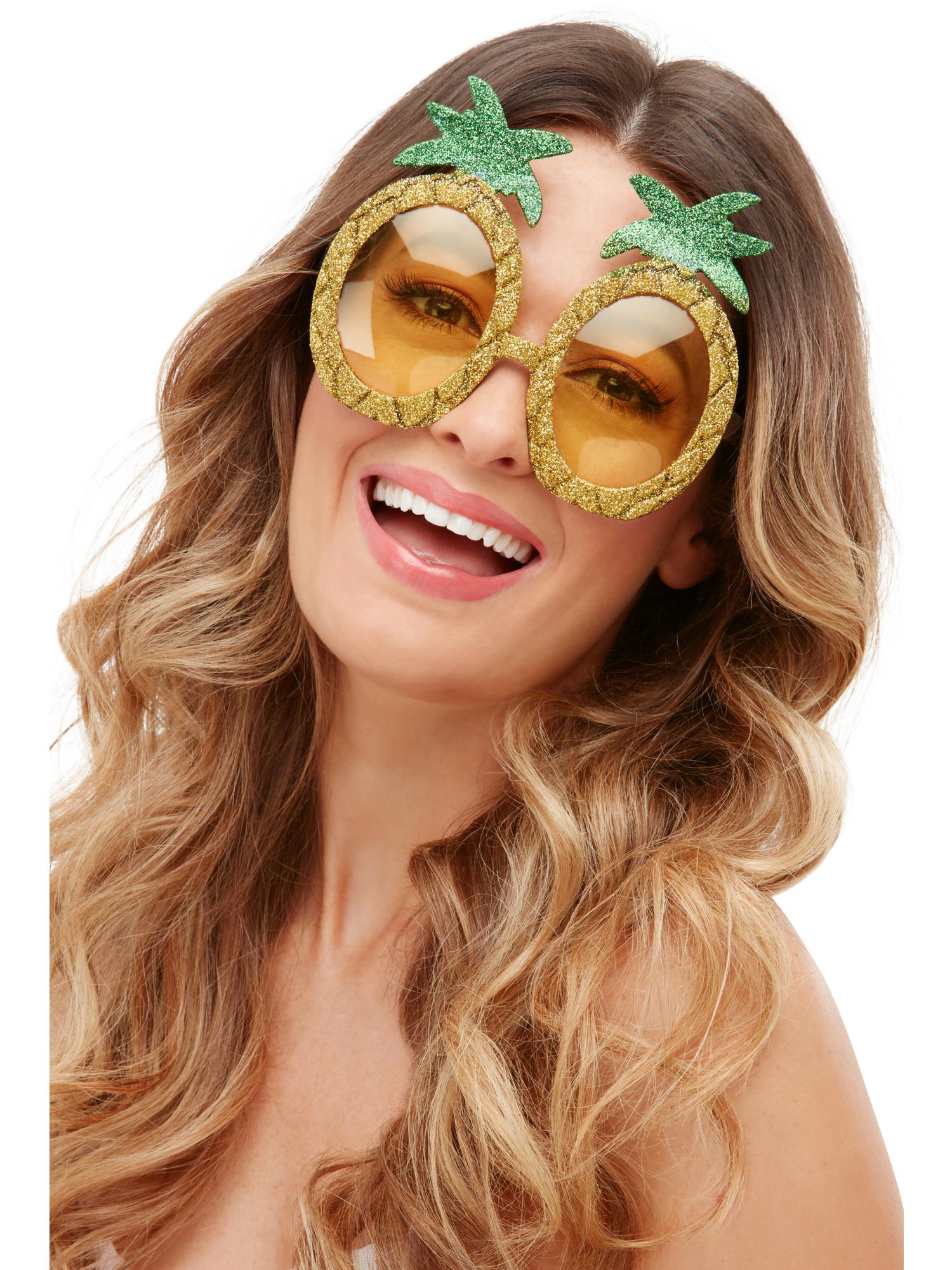 Tropical Pineapple Glitter Glasses