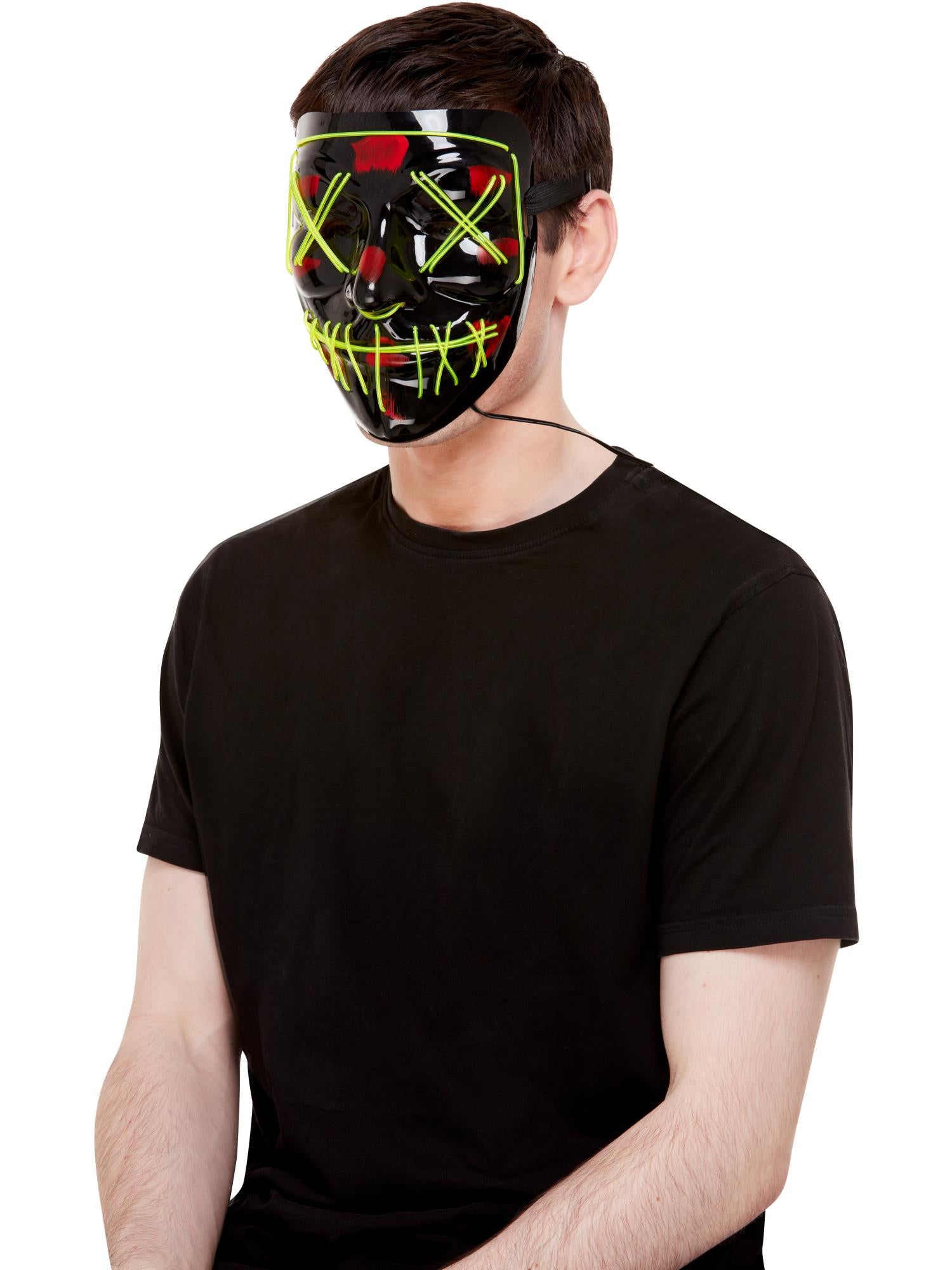 Stitch Face Mask, Green Neon Light Up