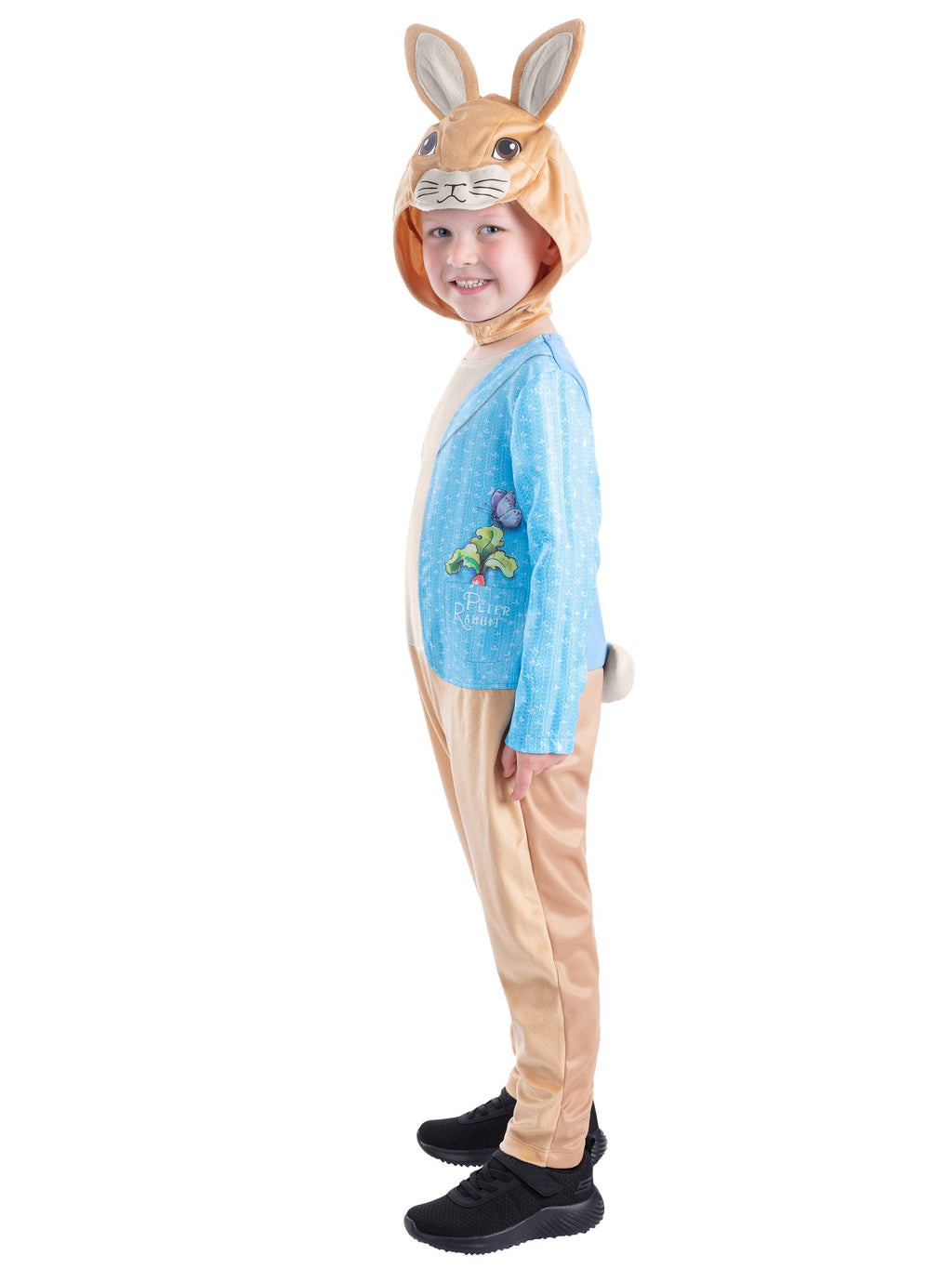 Kids Peter Rabbit Classic Costume with Hood â€“ Boys Storybook Fancy Dress Onesie