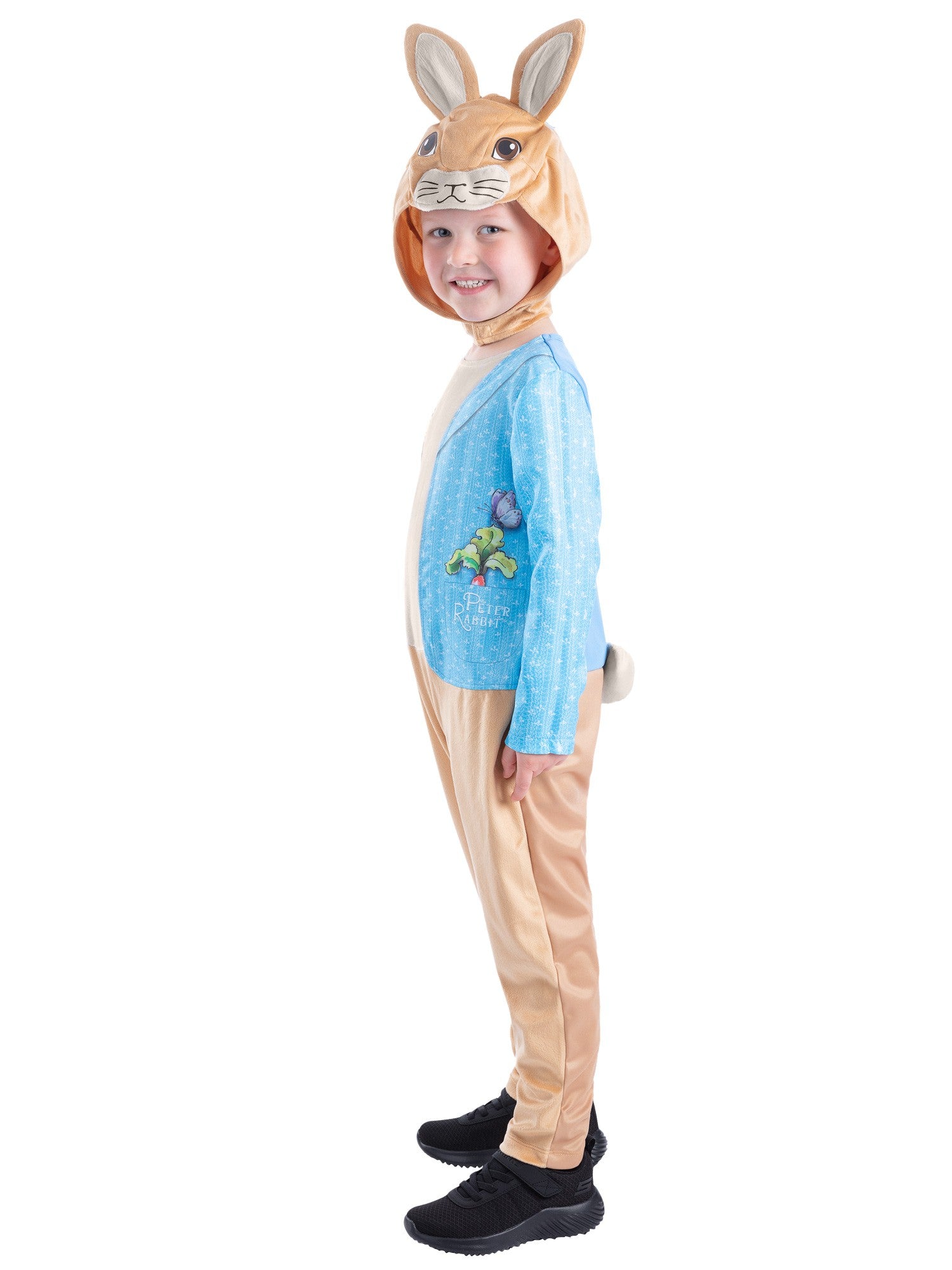 Kids Peter Rabbit Classic Costume with Hood â€“ Boys Storybook Fancy Dress Onesie