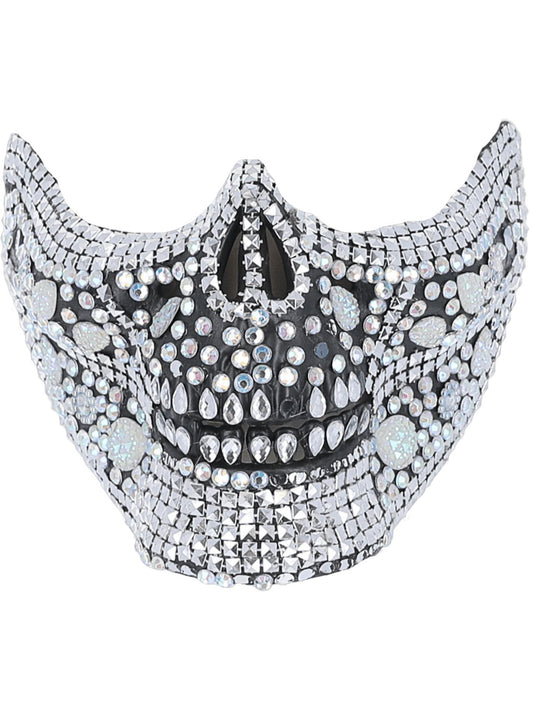 Deluxe Crystal Skull Half Face Mask