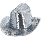 Fever Deluxe Sequin Cowboy Hat, Silver