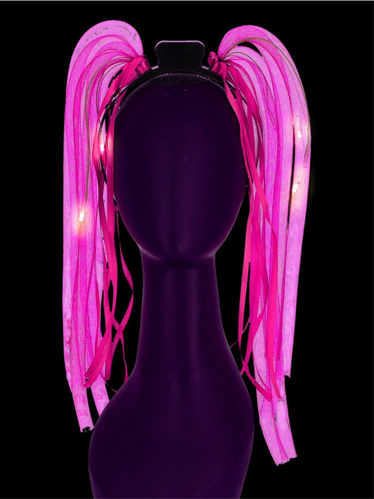 LED Light Up Pink Spaghetti Headband