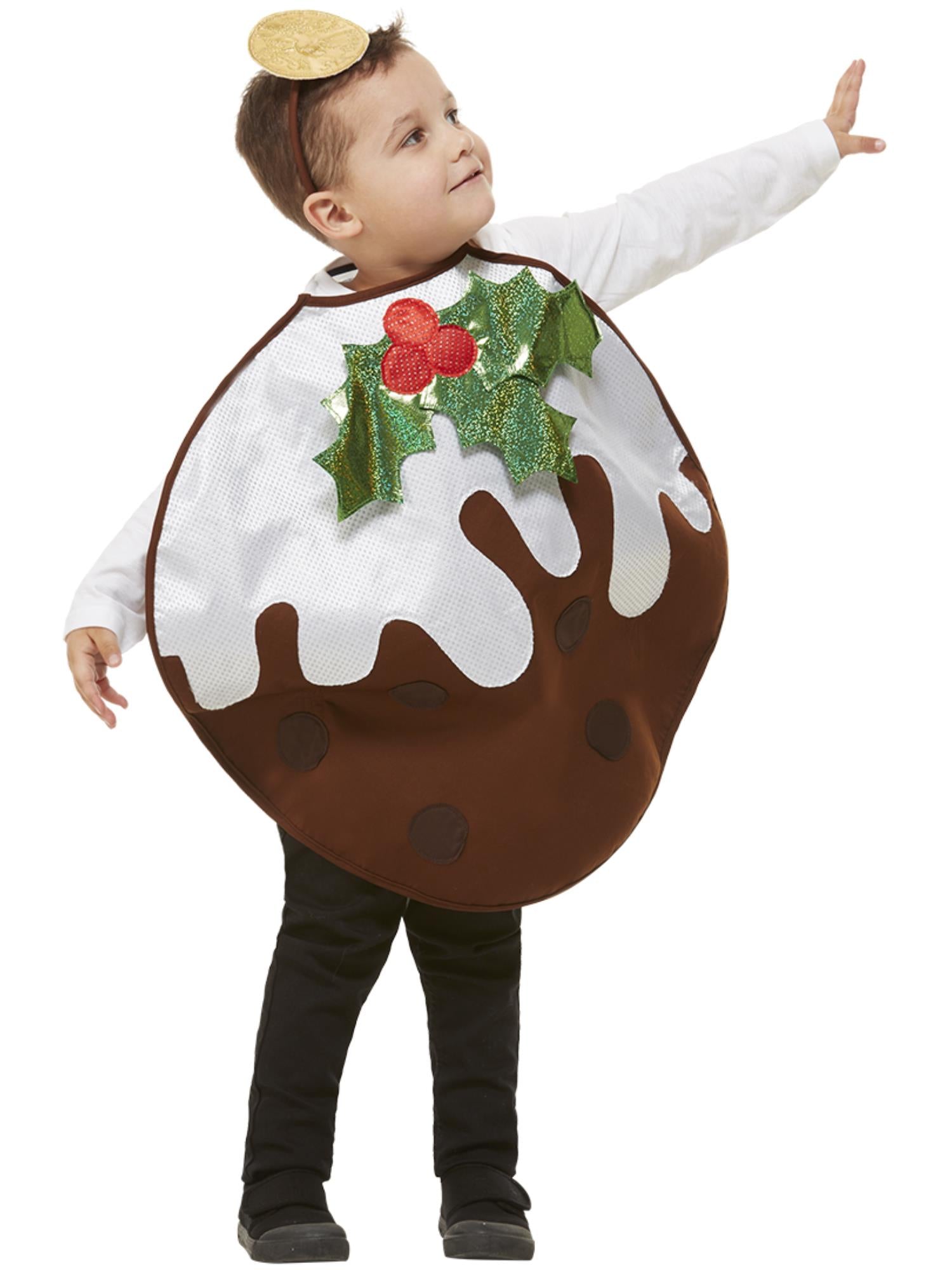 Childrens Christmas Pudding Glitter Costume