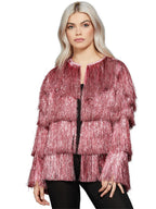 Fever Tinsel Festival Jacket, Pink