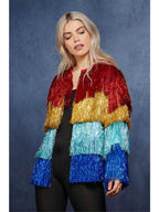 Fever Tinsel Festival Jacket, Rainbow